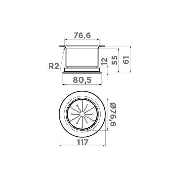 Горловина для измельчителя Omoikiri NA-04 GM 4956725, вороненая сталь - фото 2