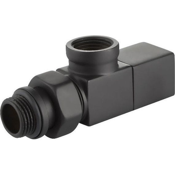 Вентиль для радиатора осевой Royal Thermo Cube 1/2" RTE 56.0004, чёрный - фото 2