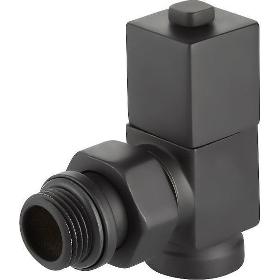 Вентиль для радиатора угловой Royal Thermo Cube 1/2" RTE 56.0009, чёрный - фото 2