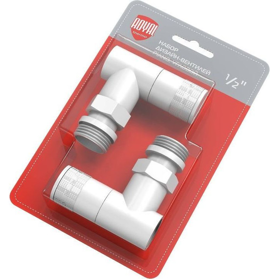 Вентиль для радиатора угловой Royal Thermo Piano 1/2" RTE 56.0012, белый - фото 