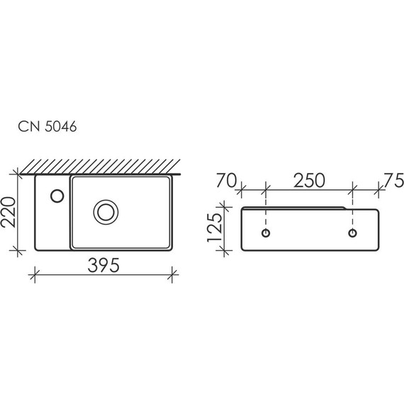 Раковина подвесная Ceramicanova Element 40 см L CN5046 - фото 6