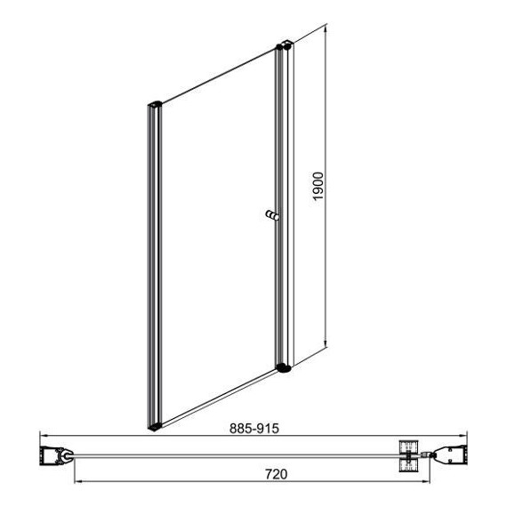 Душевая дверь Sole Enter 90 см, хром/прозрачное - фото 2