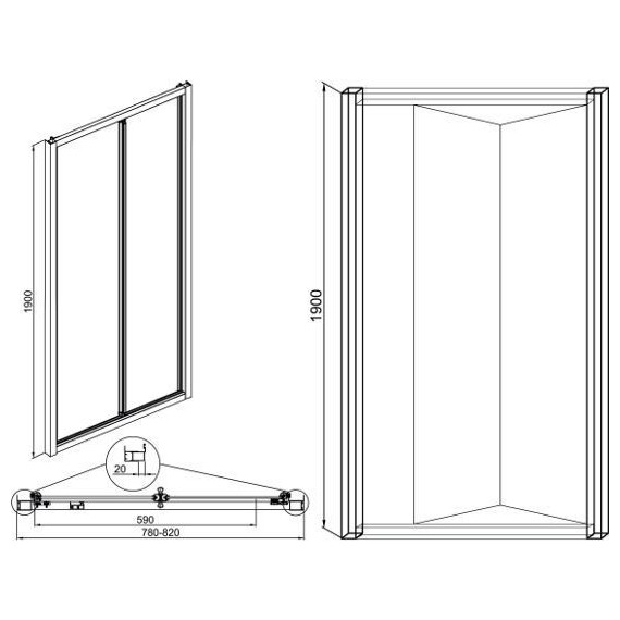 Душевая дверь Sole Vega 80 см, хром/прозрачное - фото 5