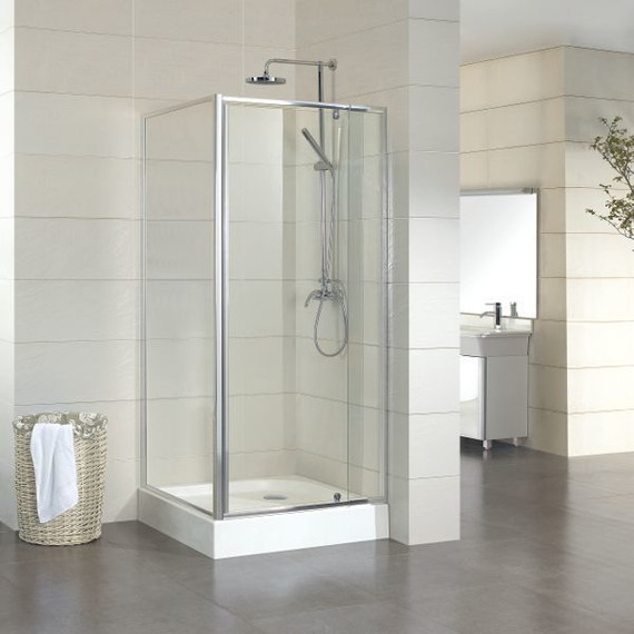 Душевое ограждение Sole Cube (90-100)х90 см, хром/прозрачное - фото 