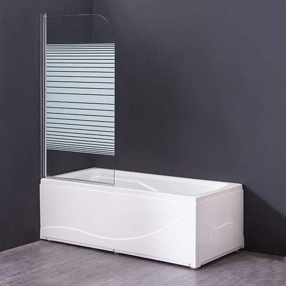 Шторка для ванны Mirsant Eco 1 80 см, хром/узор - фото 