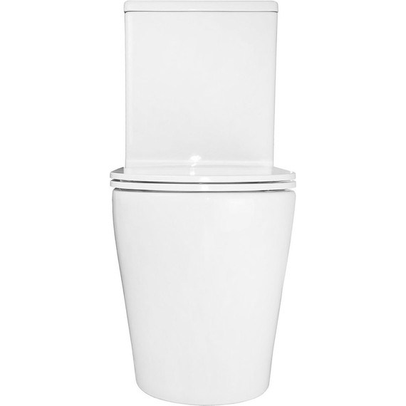 Унитаз-компакт безободковый Azario Conto AZ-T005BR с тонкой крышкой микролифт (Система смыва торнадо), Цвет производителя: белый - фото 11