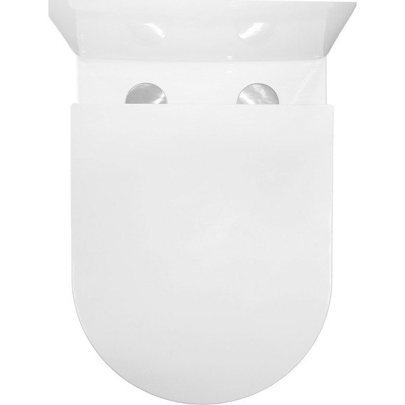 Унитаз-компакт безободковый Azario Conto AZ-T005BR с тонкой крышкой микролифт (Система смыва торнадо), Цвет производителя: белый - фото 14