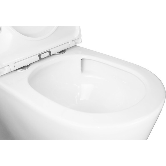 Унитаз-компакт безободковый Azario Conto AZ-T005BR с тонкой крышкой микролифт (Система смыва торнадо), Цвет производителя: белый - фото 7