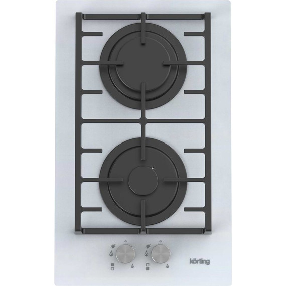 Газовая варочная поверхность Korting HGG 3825 CW Domino (белое стекло) - фото 