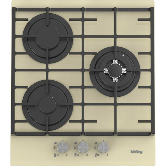 Газовая варочная поверхность Korting HGG 4825 CTB (бежевое стекло) - фото 