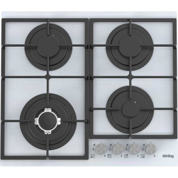 Газовая варочная поверхность Korting HGG 6734 CTW (белое стекло) - фото 