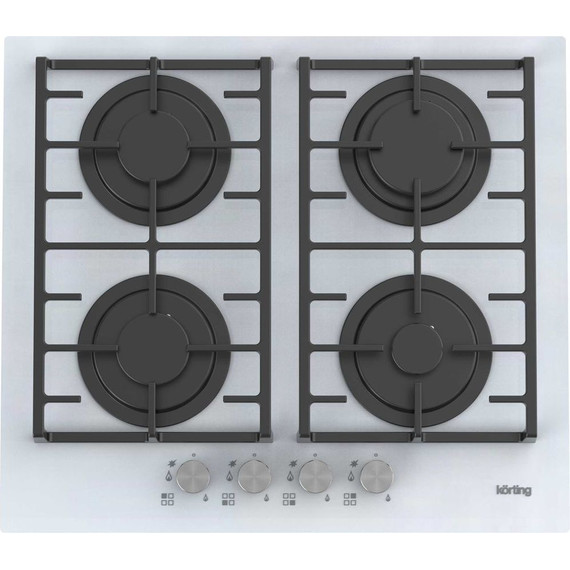 Газовая варочная поверхность Korting HGG 6805 CW (белый стекло) - фото 