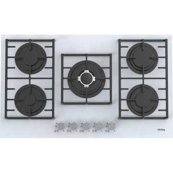 Газовая варочная поверхность Korting HGG 9835 CTW (белое стекло) - фото 