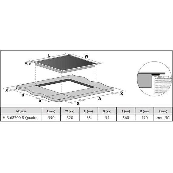 Индукционная варочная поверхность Korting HIB 68700 B Quadro - фото 2
