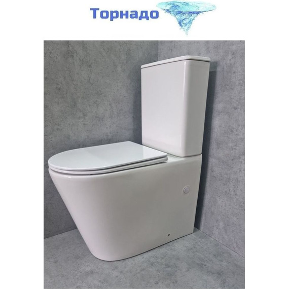 Унитаз-компакт CeramaLux Rimless TR2178 с крышкой микролифт (Система смыва торнадо) - фото 3