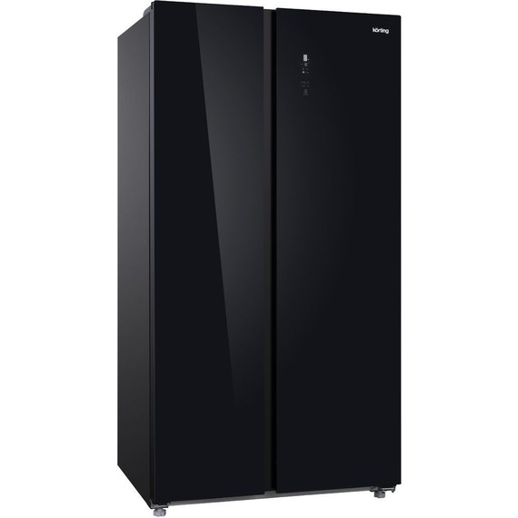 Холодильник Side by Side Korting KNFS 93535 GN (чёрное стекло) - фото 