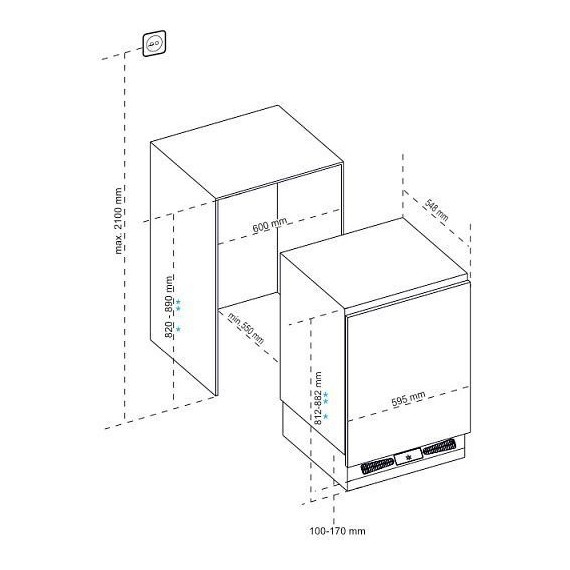Встраиваемый однокамерный холодильник Korting KSI 8185 - фото 3