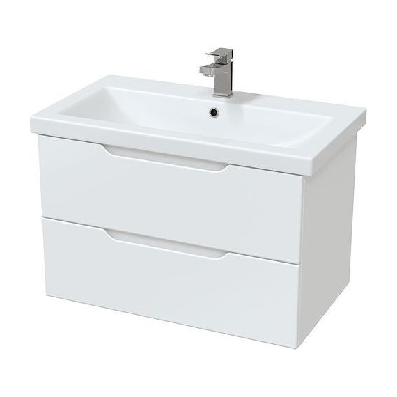 Тумба подвесная с раковиной Mirsant Soho Quadro 60 см (раковина Deep 60) - фото 