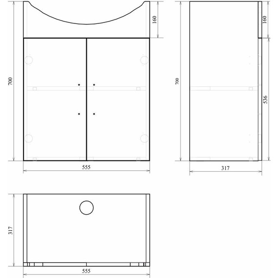 Тумба напольная с раковиной Mirsant Grace 60 см с раковиной Балтика 60, дуб белый (тумба идёт в разобранном виде) - фото 7