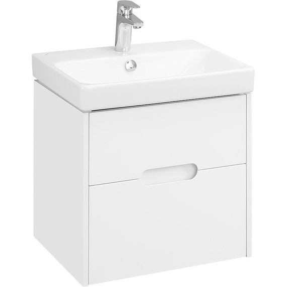 Тумба подвесная с раковиной Акватон Оливия 55 см 1A254201OL010, белый матовый - фото 