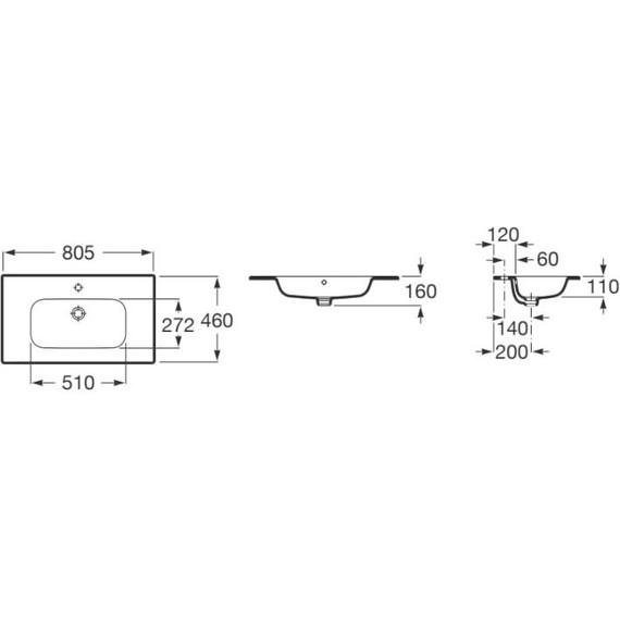Тумба подвесная с раковиной Roca Aneto 80 см 857430806 - фото 7