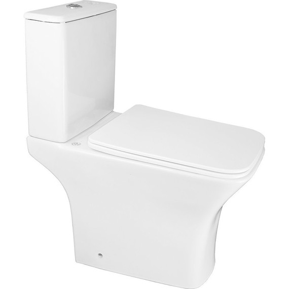 Унитаз-компакт безободковый Azario FRETTA Square AZ-1038A N с тонкой крышкой микролифт - фото 