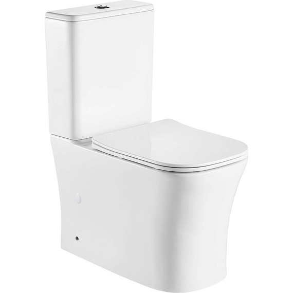 Унитаз-компакт безободковый Azario Anteo Square AZ-1218A с тонкой крышкой микролифт - фото 