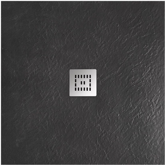 Каменный поддон BelBagno UNO 90х90 см TRAY-MR-UNO-A-90-35-NERO-CR, чёрный матовый - фото 