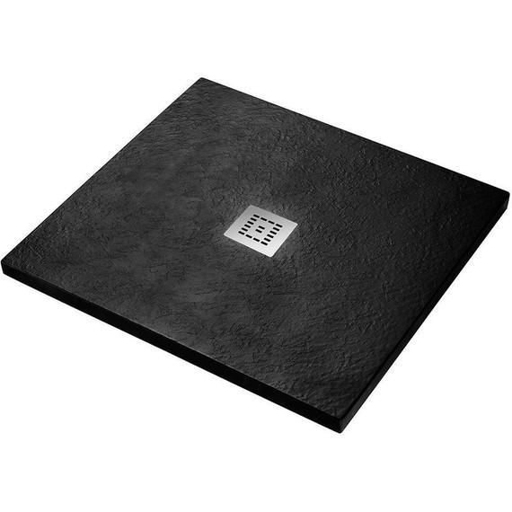 Каменный поддон BelBagno UNO 90х90 см TRAY-MR-UNO-A-90-35-NERO-CR, чёрный матовый - фото 2
