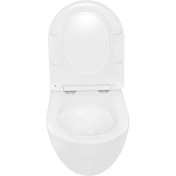 Унитаз подвесной безободковый Azario Trevi AZ-0093UQ3 с тонкой крышкой микролифт (Система смыва торнадо) - фото 4