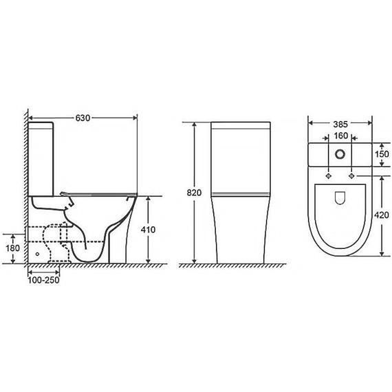 Унитаз-компакт безободковый Azario Anteo Round AZ-1219A с тонкой крышкой микролифт - фото 16