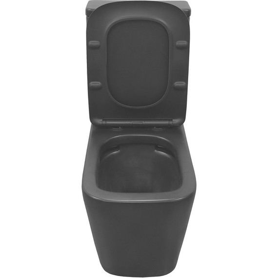 Унитаз-компакт безободковый Azario Black King AZ-8303D с тонкой крышкой микролифт, чёрный матовый, Цвет производителя: чёрный матовый - фото 5