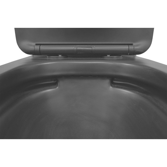 Унитаз-компакт безободковый Azario Black Queen AZ-8380 с тонкой крышкой микролифт, чёрный матовый, Цвет производителя: чёрный матовый - фото 7