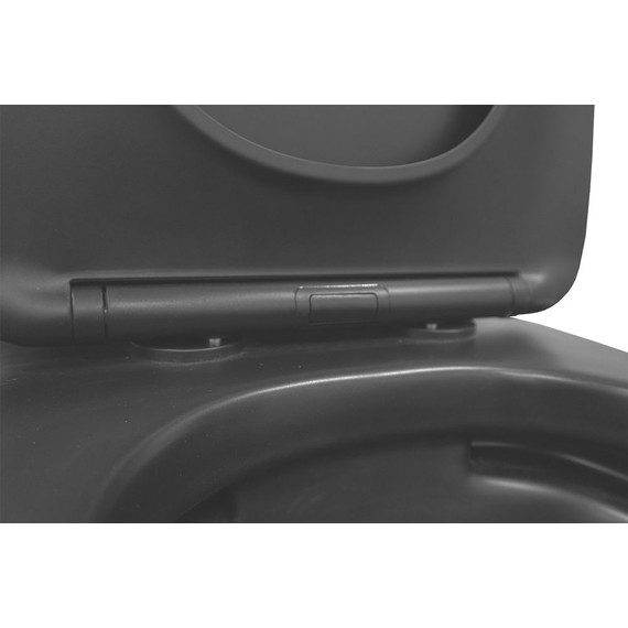 Унитаз-компакт безободковый Azario Black Queen AZ-8380 с тонкой крышкой микролифт, чёрный матовый, Цвет производителя: чёрный матовый - фото 8