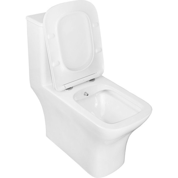 Унитаз-моноблок безободковый с функцией биде Azario Lodi AZ-8617B с тонкой крышкой микролифт - фото 3