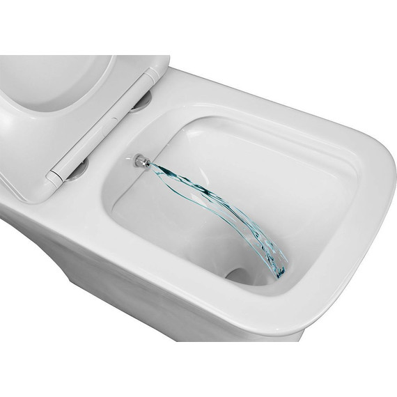 Унитаз-моноблок безободковый с функцией биде Azario Lodi AZ-8617B с тонкой крышкой микролифт - фото 5