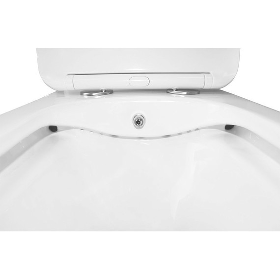 Унитаз-моноблок безободковый с функцией биде Azario Lodi AZ-8617B с тонкой крышкой микролифт - фото 6