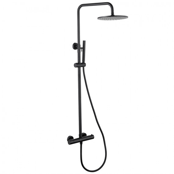 Душевая стойка с термостатом Abber Kreis AF8160B, чёрный матовый, Цвет производителя: чёрный матовый - фото 