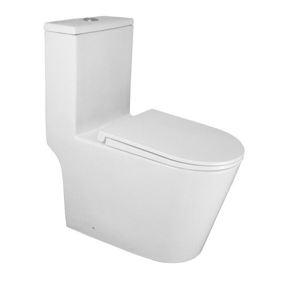 Унитаз-моноблок безободковый Azario Scala AZ-8101 с тонкой крышкой микролифт (система смыва торнадо) - фото 10