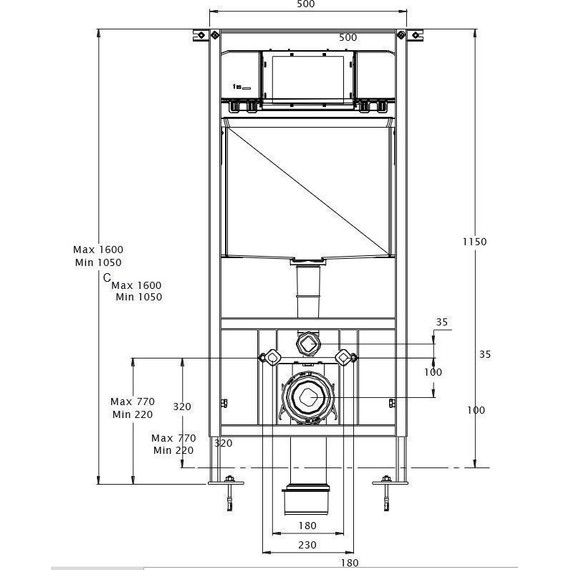 Инсталляция для подвесного унитаза Azario AZ-8010-1000 (кнопка смыва золото AZ-8200-0091/AZ-P58-0160) - фото 6