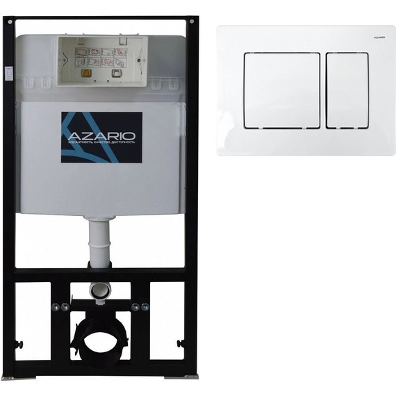 Инсталляция для подвесного унитаза Azario AZ-8010-1000 (кнопка смыва белая AZ-8200-0032) - фото 