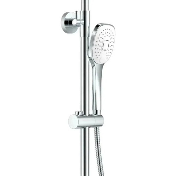 Душевой комплект Haiba: Душевая стойка HB24505-8 + смеситель для раковины высокий HB11505-8, цвет белый/хром - фото 6