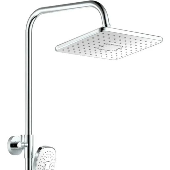 Душевой комплект Haiba: Душевая стойка HB24505-8 + смеситель для раковины высокий HB11505-8, цвет белый/хром - фото 7