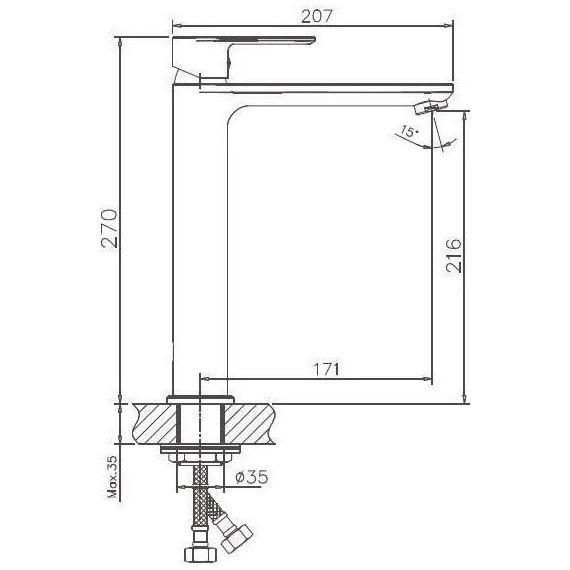 Душевой комплект Haiba: Душевая стойка HB24505-8 + смеситель для раковины высокий HB11505-8, цвет белый/хром - фото 9
