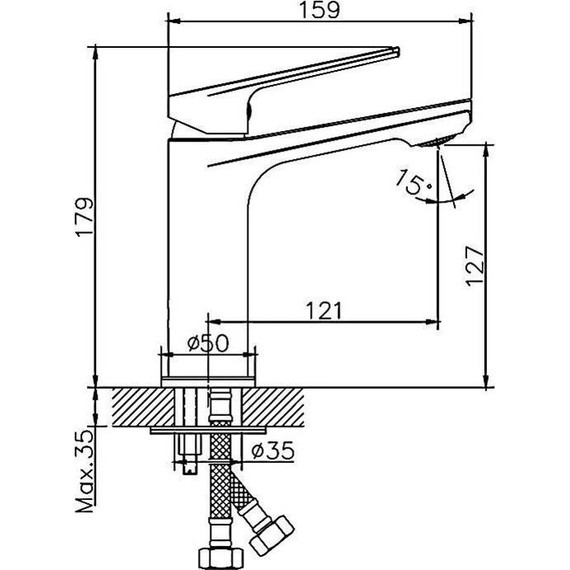 Душевой комплект Haiba: Душевая стойка HB24533-3 + смеситель для раковины HB10533-3, цвет графит - фото 7