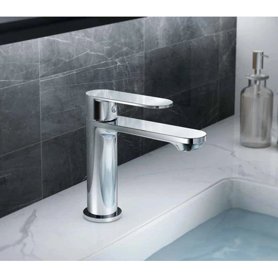 Душевой комплект Haiba: Душевая стойка HB24590 + смеситель для раковины HB10590, цвет хром - фото 7