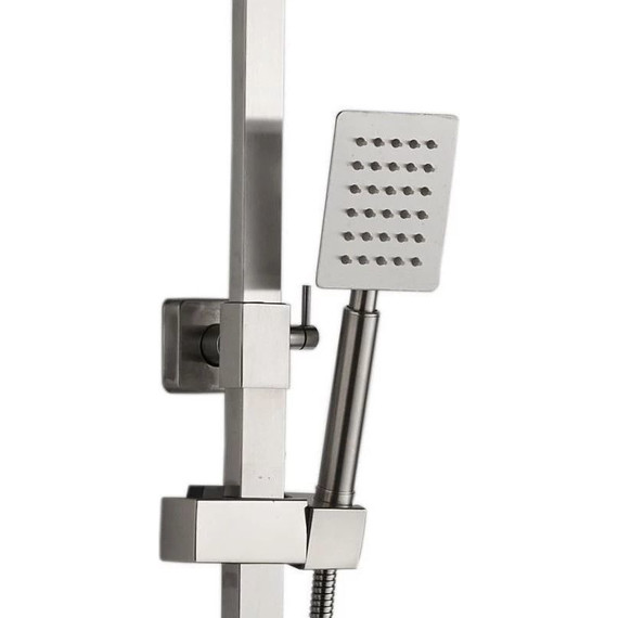 Душевой комплект Haiba: Душевая стойка HB24815 + смеситель для раковины HB10815, цвет сталь - фото 5