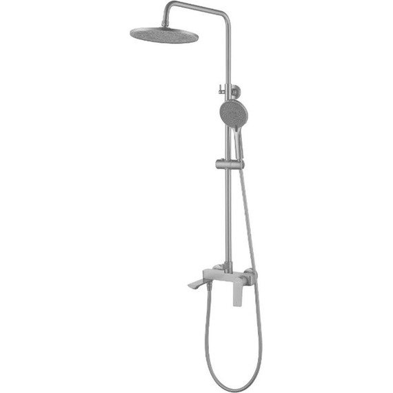 Душевой комплект Haiba: Душевая стойка HB24816-3 + смеситель для раковины HB10816-3, цвет графит - фото 2