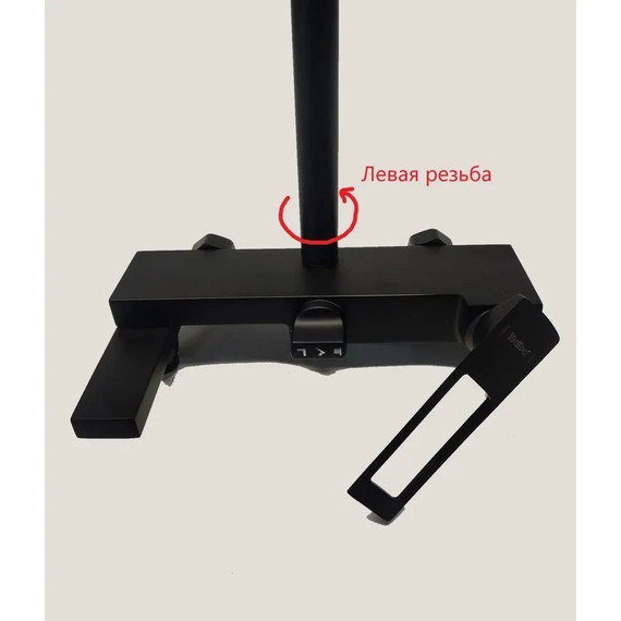 Душевой комплект Haiba: Душевая стойка HB24817-7 + смеситель для раковины HB10817-7, цвет чёрный матовый - фото 9