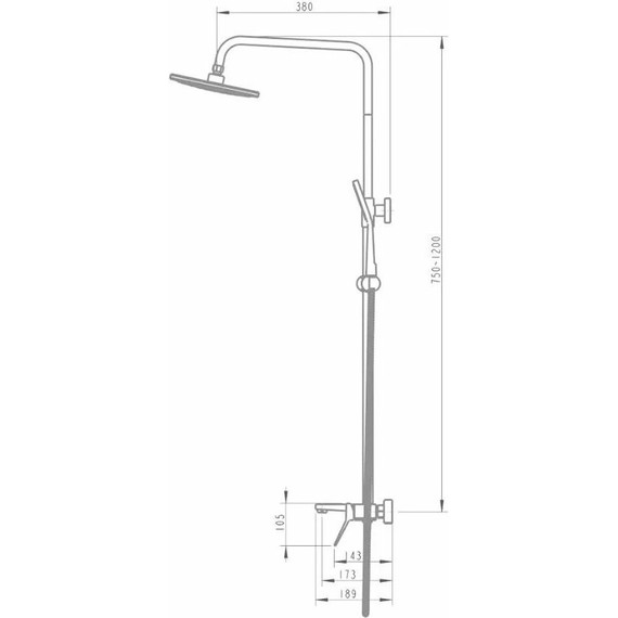 Душевой комплект Haiba: Душевая стойка HB24818 + смеситель для раковины HB10818, цвет хром - фото 8